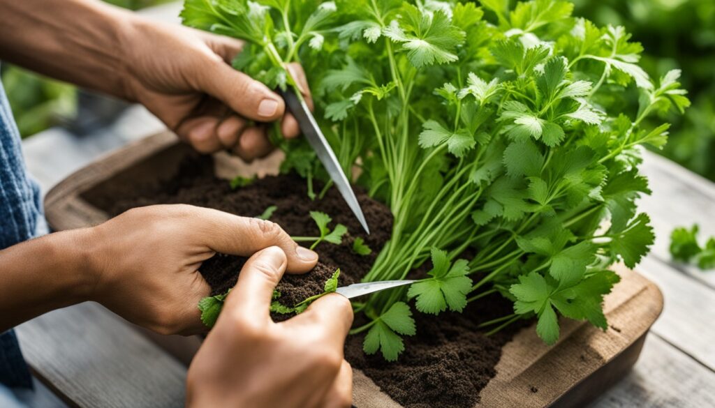 Cilantro harvesting techniques