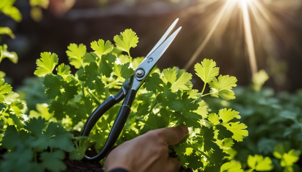 Harvesting Cilantro