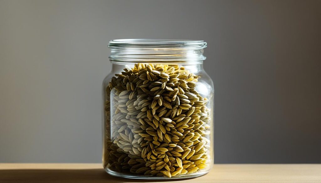 Mullein seeds in a jar