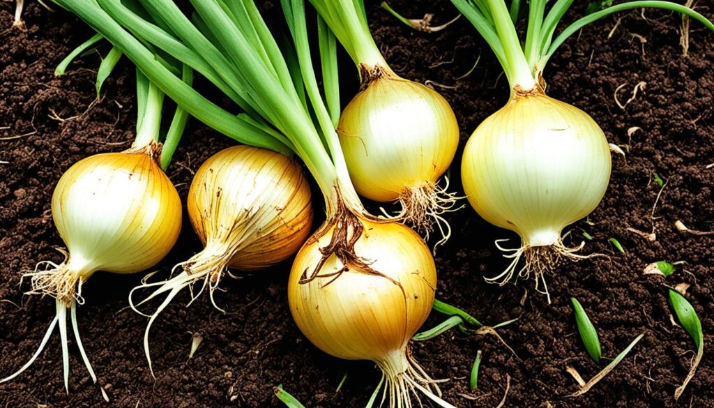 Onions ready to harvest