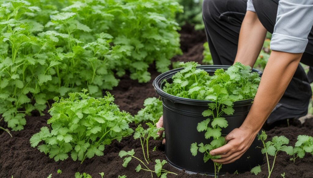 Sustainable cilantro cultivation