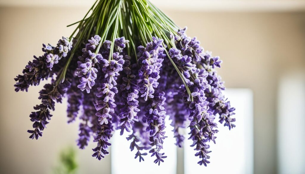 drying lavender bundles