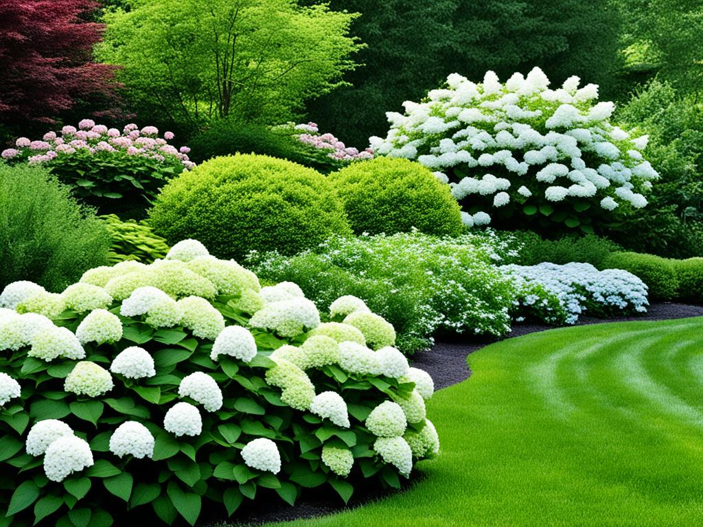 landscaping with limelight hydrangeas