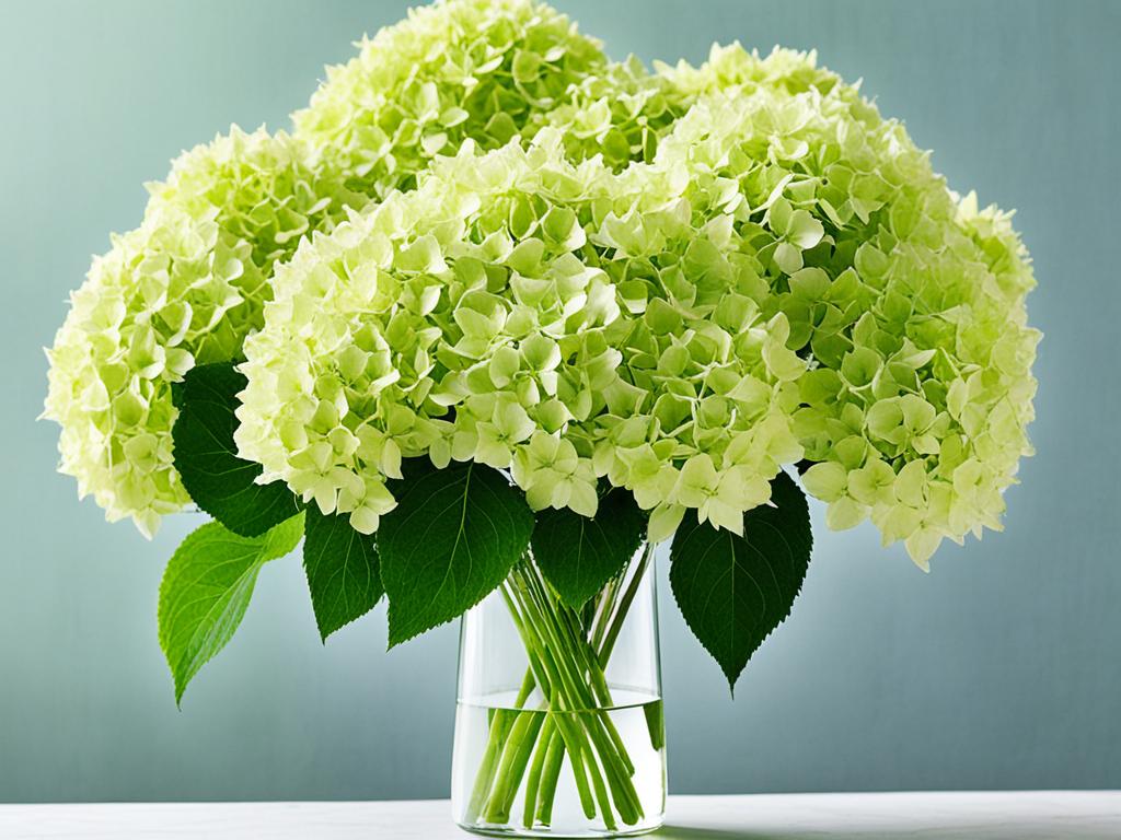 limelight hydrangea as cut flowers