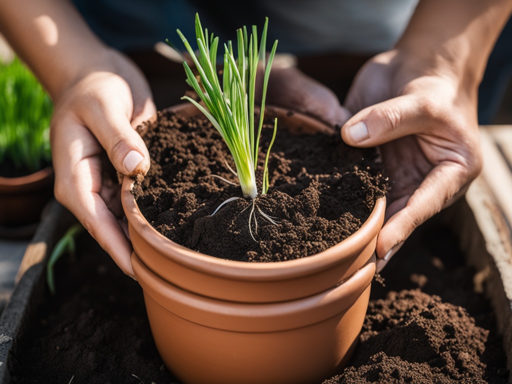 potting onion cuttings