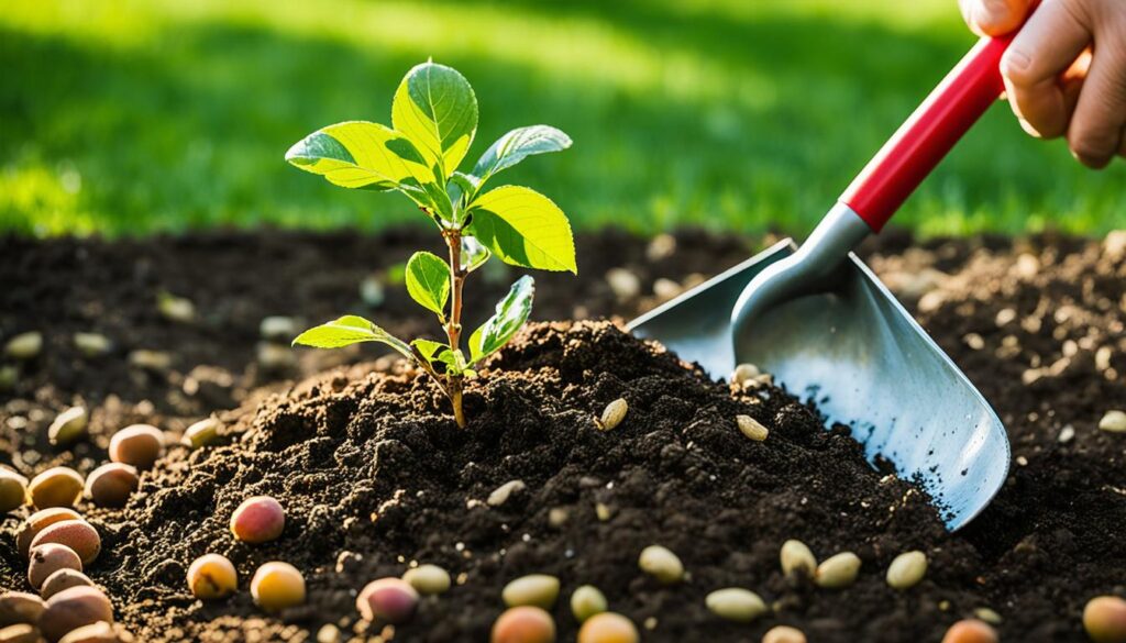 transplanting apricot seedlings